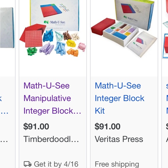 Math-U-See Integer Block Kit - Picture 3 of 3